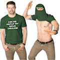 Miniatyrbilde 4 av 5: Ninja Forkledning T-skjorte Karate Kampsport Tee Topp - Barn & Voksen Grønn Hvit Green  White M