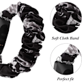 Miniatyrbillede 3 af 5: MEFEO Scrunchies kompatibel med Fitbit Inspire 2 Bands/Inspire Sort/Grå Blomst Black/Grey Flower Small
