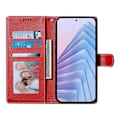 Pikkukuva 2 / 5: Xiaomi Redmi Note 14 5G -kotelo, nahkainen magneettilukko, lompakkoteline, puhelinkotelo rannehihnalla Multicolor Red