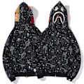 Miniatyrbilde 1 av 5: Bape hettegenser Shark Mouth Ape Camo Print Bomulls Full Zip Jakke for Camo svart Camo black 4XL