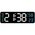 Väggklocka, Väggtimer, Elektronisk klocka Rektangulär LED-display Datum Vecka Temperatur Luftfuktighet Väckarklocka Temperatur Datum och Veckodagsvisning