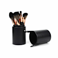 Miniatyrbillede 3 af 3: Stor Makeup Penselholder Bærbar Læder Pensler Etui (Sort)