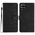 Miniatyrbillede 1 af 5: Til Samsung Galaxy M32 (global version) 4g Præget Telefon Cover Læder Wallet Flip Stand Cover Style A Samsung Galaxy M32 (Gl Black