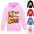 Miniatyrbild 2 av 3: Pojkflick 3D Hoodie Mode Höst Vinter Stumble Guys Tröja mörkblå dark blue 150cm