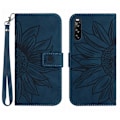 Pikkukuva 1 / 5: Sony Xperia 10 VI Nahkakotelo Rannekkeella Auringonkukka Puhelinkuori Multicolor Style I