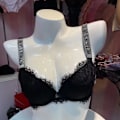 Miniatyrbillede 3 af 5: Sexet Lingeri Komfort Kvinder Sæt Push Up BH Victoria's Secret Lingeri Sæt Kvindeundertøj Vetement Femme sort sort svart 75C