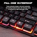 Miniatyrbillede 4 af 4: LED-baggrundsbelyst gaming tastatur og mus kombination Ergonomisk tastatur, sort