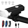 Pikkukuva 3 / 5: 2 kpl Polkupyörän Valosarja LED USB Ladattava 300 Lumenia 3 Tilaa Polkupyörän Lamppu MTB Maantiepyörän Etu- ja Takavalo Sarja Taskulamppu 2Pcs set A251