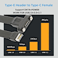 Pikkukuva 4 / 5: UC-037-20G USB 3.2 Type-E IDC 20-nastainen etupaneelin liitin USB-C naaras 0,5 m 20 Gbps jatkokaapeli