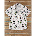 Miniatyrbilde 4 av 5: Champagneflaske Pyjamas Sett for Kvinner, Trykket Kort Erme 2-Delt Mykt Løst Hverdags Sleepwear TA XL