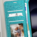 Pikkukuva 3 / 5: Kotelo yhteensopiva Xiaomi Redmi Note 14 4G lompakon kanssa ja kaulanauhalla Turquoise