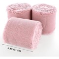 Miniatyrbilde 2 av 5: Ruller 1.5\" Håndlaget Frynser Chiffon Silkebånd Riflete Kanter Bånd for Bryllupsinvitasjoner, Brudebuketter, Gaveinnpakking (Rosa)