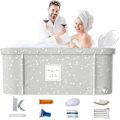 Miniatyrbild 1 av 5: 2024 Portabelt Vikbart Badkar för Vuxna, Stort Familjebadkar för Spa 120 X 55 X 50cm