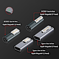 Miniatyrbild 4 av 4: Bärbar Konvertering Typ C/dc5.5 Magnetisk Pd Adapterkontakt Konverterare För Magsafe2 Silver A1