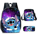 Miniatyrbillede 4 af 5: Ny anime tegneserie Stitch Stitch tredelt skoletaske til grundskole- og gymnasieelever rygsæk rygsæk