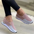 Miniatyrbillede 4 af 5: Slip-on damesko, platform loafers, afslappede, åndbare skridsikre sko Black 44