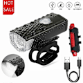 Pikkukuva 2 / 5: 2 kpl Polkupyörän Valosarja LED USB Ladattava 300 Lumenia 3 Tilaa Polkupyörän Lamppu MTB Maantiepyörän Etu- ja Takavalo Sarja Taskulamppu 2Pcs set A251