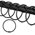 24-pack duschdraperiringar, rostfria duschdraperikrokar svarta (5,4*5,4*3CM)