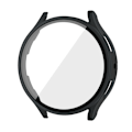 Miniatyrbillede 1 af 5: Hærdet Glas + PC Beskyttelse til Samsung Galaxy Watch4 5 6 44mm 40mm Fuld Dækning Etui Galaxy Watch4 5 Tilbehør Sort Sort Black Galaxy Watch6 44mm