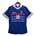 Miniatyrbild 1 av 3: Retro Jersey 1998 Frankrike VM Hemma Kortärmad Fotbollströja Nr 10 Zidane 1 Fotbollströja S