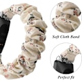 Miniatyrbillede 3 af 5: MEFEO Scrunchies kompatibel med Fitbit Inspire 2 Bands/Inspire Hvid/Honeysuckle White/Honeysuckle Small
