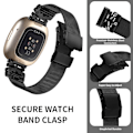 Miniatyrbillede 3 af 5: Armbånd i rustfrit stål til Fitbit Versa3/4/Sense 2 Sort Svart Sort