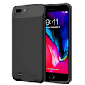 Miniatyrbilde 1 av 5: 8000mAh Ekstra Batterilader Deksel med TPU Ramme for iPhone 8 Plus/7 Plus/6s Plus/6 Plus - Svart