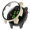 Miniatyrbild 1 av 5: För Garmin Forerunner 255 Anti-repa Anti-fall Hårt PC Klockfodral Skyddande Skal med Härdat Glas Skärmskydd JU Ivory White