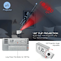 Miniatyrbild 5 av 5: Projektionsväckarklocka för sovrum med termometer hygrometer digital projektionstakklocka dimbar