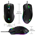 Miniatyrbilde 4 av 5: 2x USB-C Mus Type C Ergonomisk Ledningsbasert Mus RGB Optisk Mus