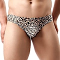Miniatyrbilde 4 av 5: Trykte truser for menn G-streng undertøy Grå leopardmønster Gray leopard print L