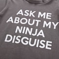 Miniatyrbilde 4 av 5: Ninja Forkledning T-skjorte Karate Kampsport Tee Topp - Barn & Voksen Mørk grå  Svart Dark gray  Black M