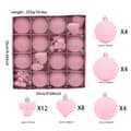 [KK]32 julekuler, spesialformede flokkede kuler (rosa)