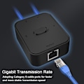 Miniatyrbillede 3 af 5: 1000 Mbps 2 i 1 Ethernet Splitter Adapter Lan RJ45 Splitter Connector Cat 6 Netværksforlænger rj45 Switch Kobler til PC Laptop TV Boks Router black