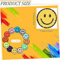 Miniatyrbillede 2 af 5: 12 stk. Smile Face Stryge-på-patches Glade Ansigter Chenille Patches til Tøj Kjoler Jakker Smile Patches til Hatte Søde