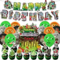Plants Vs Zombies Børnefødselsdagsbanner Kage Balloner Toppe Festpynt Sæt