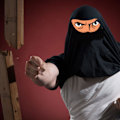 Miniatyrbilde 5 av 5: Ninja Forkledning T-skjorte Karate Kampsport Tee Topp - Barn & Voksne Svart Black 4XL