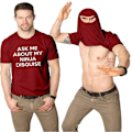 Miniatyrbilde 1 av 5: Ninja Forkledning T-skjorte Karate Kampsport Tee Topp - Barn & Voksen Vinrød Wine Red 3XL