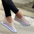 Miniatyrbillede 2 af 5: Slip-on damesko, platform loafers, afslappede, åndbare skridsikre sko Black 44