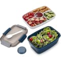 Lunsjbeholder To Go, 2000 ml salatboller med 4 rom Blue