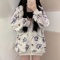 Miniatyrbillede 2 af 5: Kawaii Sanrio Tegneserie Kuromi Anime Yderbeklædning Skørt Tøj Blød Lynlås Trøje Anime Tilbehør Høj Kvalitet Pige Gave XL