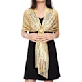 Miniatyrbild 1 av 4: Bröllopssjal i guld för damer, bröllopssjal, foulard Fo