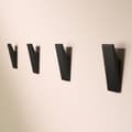 [KK] 4-pack Black Extra Strong Self-Adhesive Hooks, No Drilling, Towel Holder, for Kitchen/Bathroom, Modern Design