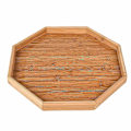 Miniatyrbilde 5 av 5: 1 stk. åttekantet trebrett for servering av mat, snacks, drikke, sushi, biff, pizza, desserter, kaker, brød, frokostbrett, kaffebrett, charcuteriebrett 3.82*3.82*0.39inch