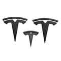 [KK]3x Matt Svart T-Logo Hetteemblem Tesla Model Y