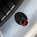 Miniatyrbillede 3 af 4: 4 stk. tyverisikre dækventilhætter til biler, lastbiler, motorcykler Middle Finger Ventilhætte, støvtæt tætning lås tæt pasform shry Dragon-Silver