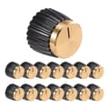 15 st Gitarrförstärkare AMP Tryckknapp med Hatt Passar 6 mm Diameter Potentiometrar Black   Golden