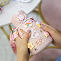 Pikkukuva 4 / 5: Kawaii Vedenpullo Oljella ja Suurella Vatsalla, Eristävä Kylmävesipullo Kawaii 3D-Tarroilla (500ml, Vihreä)