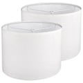 Miniatyrbillede 1 af 5: 2 stk tromlelampeskærme, lampeskærme til bordlampe gulvlampe, hvide lampeskærme, nem installation udskiftning [kk] White