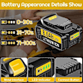 Miniatyrbilde 3 av 5: Kompatibel 2-pakning 8.0ah 20v/18v Dcb184 Erstatning for Dewalt Batteri + 4a Lader Kompatibel med Dewalt Batteri og Lader Dcb180 Dcb181 Dcb-182 Dcb 3